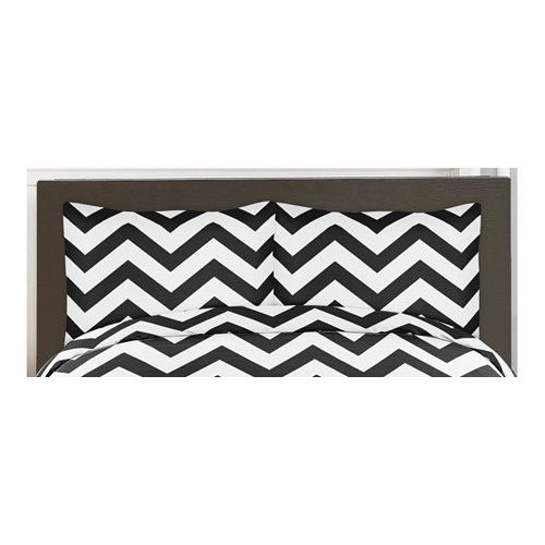  Sweet Jojo Designs Black and White Chevron 3 Piece Childrens and Teen Zig Zag Full/Queen Girl or Boy Bedding Set Collection