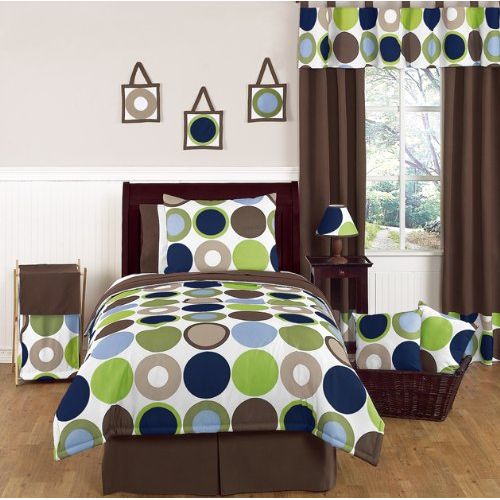  Sweet Jojo Designs Designer Dot Modern Childrens and Teen Boys Bedding Set 4 Piece Twin Set