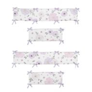 Sweet Jojo Designs Lavender Purple, Pink, Grey and White Shabby Chic Baby Crib Bumper Pad for...
