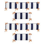 Orange and Navy Blue Arrow Collection Crib Bumper by Sweet Jojo Designs