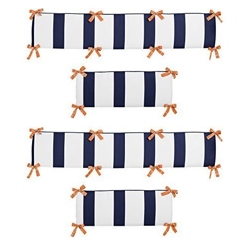  Orange and Navy Blue Arrow Collection Crib Bumper by Sweet Jojo Designs