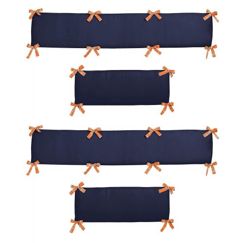  Orange and Navy Blue Arrow Collection Crib Bumper by Sweet Jojo Designs