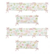 Sweet Jojo Designs Blush Pink, Mint and White Watercolor Rose Baby Crib Bumper Pad for...