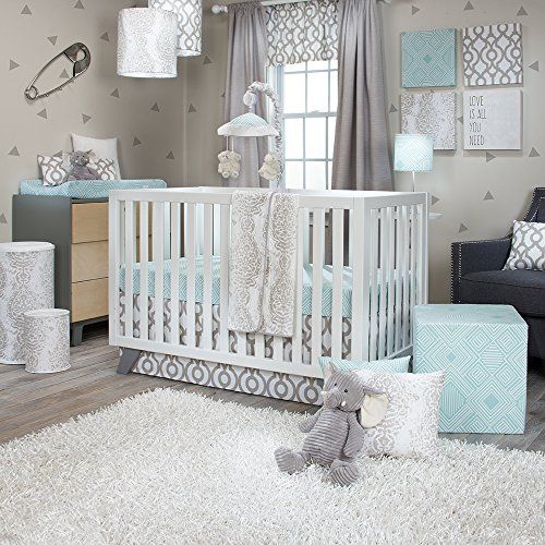  Sweet Potatoes Sweet Potato Soho 3 Piece Set (Includes Quilt, Aqua Print Sheet, Crib Skirt)