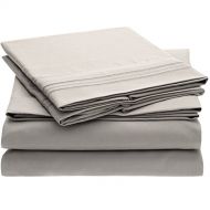 Sweet Sheets Bed Sheet Set - 1800 Double Brushed Microfiber Bedding - 4 Piece (King, Light Gray)