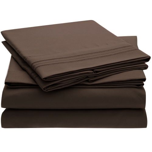  Sweet Sheets Bed Sheet Set - 1800 Double Brushed Microfiber Bedding - 3 Piece (Twin XL, Brown)