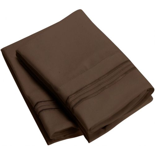  Sweet Sheets Pillowcase Set - 1800 Double Brushed Microfiber Bedding (Set of 2 Standard Size, Brown)