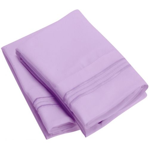  Sweet Sheets Pillowcase Set - 1800 Double Brushed Microfiber Bedding (Set of 2 Standard Size, Violet)