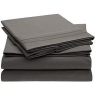 Sweet Sheets Bed Sheet Set - 1800 Double Brushed Microfiber Bedding - 4 Piece (Queen, Gray)