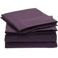 Sweet Sheets Bed Sheet Set - 1800 Double Brushed Microfiber Bedding - 3 Piece (Twin XL, Purple)