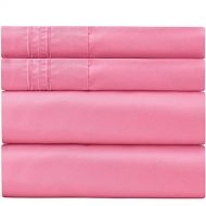 Sweet Sheets Bed Sheet Set California King Pink - 1800 Double Brushed Microfiber Bedding - Wrinkle, Fade, Stain Resistant - Soft and Durable - All Season - 4 Piece (California King