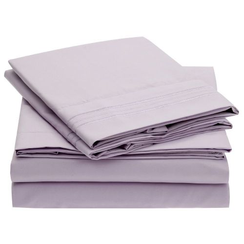  Sweet Sheets Bed Sheet Set - 1800 Double Brushed Microfiber Bedding - 3 Piece (Twin, Lavender)