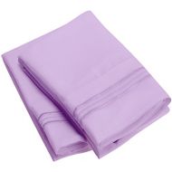 Sweet Sheets Pillowcase Set - 1800 Double Brushed Microfiber Bedding (Set of 2 King Size, Violet)