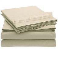 Sweet Sheets Bed Sheet Set - 1800 Double Brushed Microfiber Bedding - 4 Piece (King, Beige)