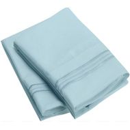 Sweet Sheets Pillowcase Set - 1800 Double Brushed Microfiber Bedding (Set of 2 Standard Size, Baby Blue)