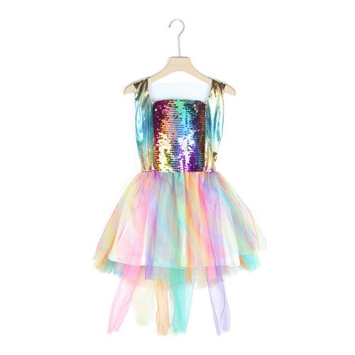  Sweet dream Girls Unicorn Tutu Dress Unicorn Sequin Sleeveless Cosplay Costume Princess Dress with Headband for Halloween Birthday Party