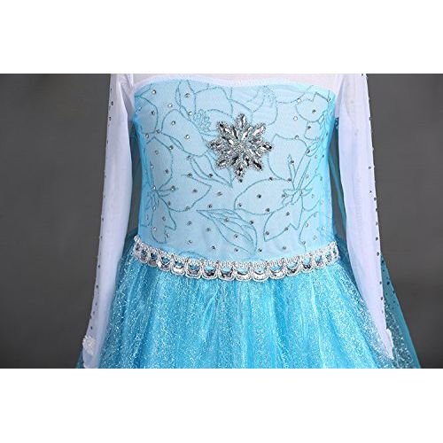  SweetNicole Snow Queen Elsa Princess Party Dress Costume with Accessories