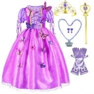 SweetNicole Princess Rapunzel Purple Princess Party Costume Dress with Accessories