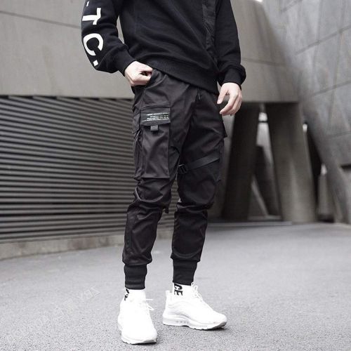  Sweetnice men pants Men Fashion Multi-Pocket Pants Jogger Casual Harem Cargo Sport Big Pocket Buckle Trousers Pants