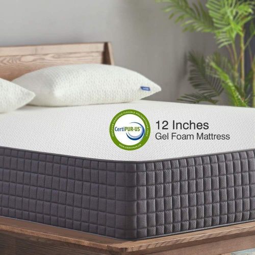  Sweetnight Queen Size Mattress,12 inch GelMemory Foam Mattress in a Box，Medium Firm, Sleeps Cooler with Supportive & Pressure Relief for a Deeper Restful Sleep，CertiPUR-US Certified, 10-Year