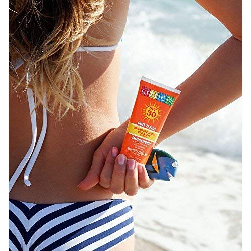  Sweetsation Therapy SunnFun Broad Spectrum UVA+UVB Protection Natural Mineral Sunscreen for Kids/Family SPF30, with Antioxidants, Marshmallow and Chocolate, 20% Zinc, 3.3oz, face and body. No Oxybenzo