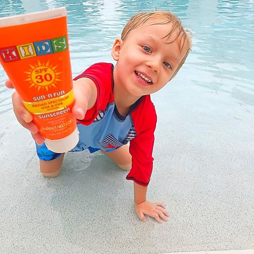  Sweetsation Therapy SunnFun Broad Spectrum UVA+UVB Protection Natural Mineral Sunscreen for Kids/Family SPF30, with Antioxidants, Marshmallow and Chocolate, 20% Zinc, 3.3oz, face and body. No Oxybenzo