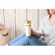 Sweetwaterdecor Eyelashes Gold Coffee Mug | Eyelash Mug, Coffee Travel Mug, Mugs for Women, Reusable Cup