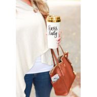 /Sweetwaterdecor Boss Lady Travel Coffee Mug | Gold Coffee Mug, Positive Mugs, Reusable Mug, Travel Coffee Cup, Mugs for Women