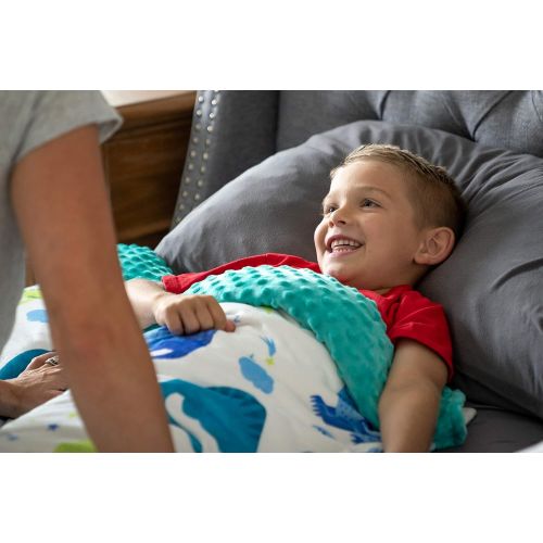  Sweetzer & Orange Weighted Blanket for Kids 5lbs Heavy Blanket, Best for 42-63lb Children - Warming and Cooling Weighted Comforter with Minky Cover (5lb, Sleepy Dinosaurs)