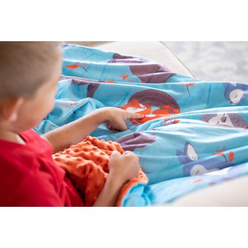  [아마존베스트]Sweetzer & Orange Weighted Blanket for Kids 5lbs Heavy Blanket, Best for 42-63lb Children - Warming and Cooling Weighted Comforter with Minky Cover (5lb, Sleepy Animals)