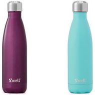 Swell Stainess Steel Water Bottle set, Sangria 17oz and Turquoise Blue, 17oz