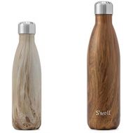 Swell Stainess Steel Water Bottle set, Blonde Wood 17oz and Teakwood, 25oz