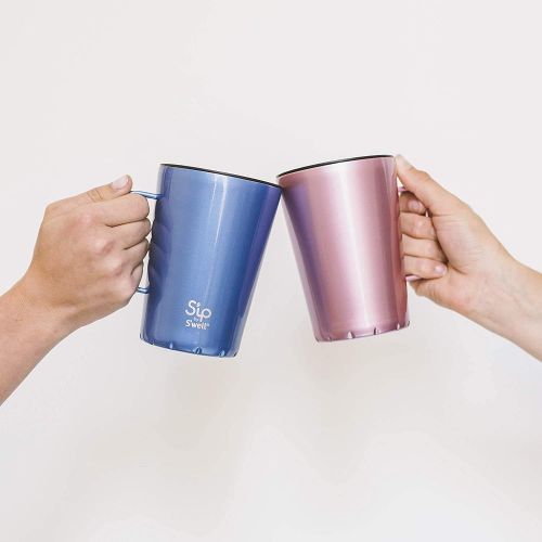  Sip by Swell Stainless Steel Takeaway Mug - 15 Fl Oz - Blue Sky Metallic - Double-Layered Vacuum-Insulated Food and Drinks Cold and Hot - with No Condensation - BPA Free Water Bott