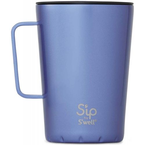  Sip by Swell Stainless Steel Takeaway Mug - 15 Fl Oz - Blue Sky Metallic - Double-Layered Vacuum-Insulated Food and Drinks Cold and Hot - with No Condensation - BPA Free Water Bott