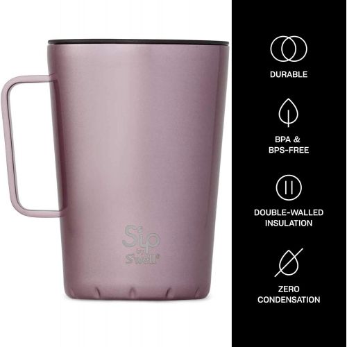  Sip by Swell 21415-B19-24065 Takeaway Mug, 15oz, Pink Punch Metallic