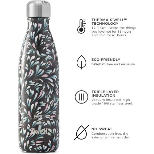  Swell 10017-A18-08440 Stainless Steel Triple-Layered Vacuum-Insulated Containers Keeps Drinks Cold for 41 Hours and Hot for 18 - with No Condensation - BPA Free Water Bottle, 17oz,