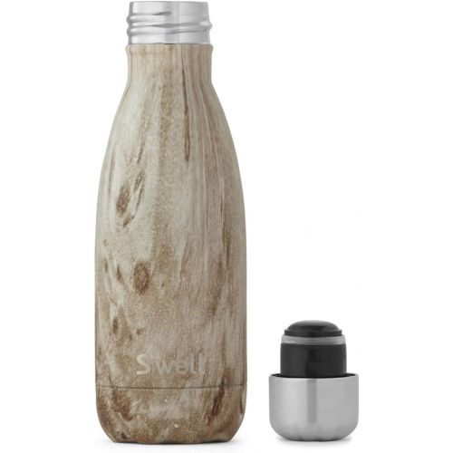  S'well S’well Vacuum Insulated Stainless Steel Water Bottle, 9 oz, Blonde Wood
