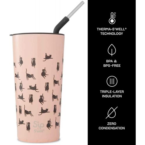  Swell 20424-B19-17365 Stainless Steel Takeaway Tumbler, 24oz, Caturdays