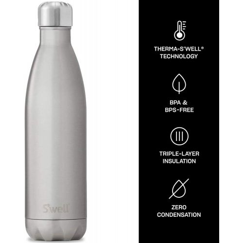  Swell Stainless Steel Water Bottle - 25 Fl Oz - Silver Lining - Triple-Layered Vacuum-Insulated Containers Keeps Drinks Cold for 54 Hours and Hot for 26 - with No Condensation - BP