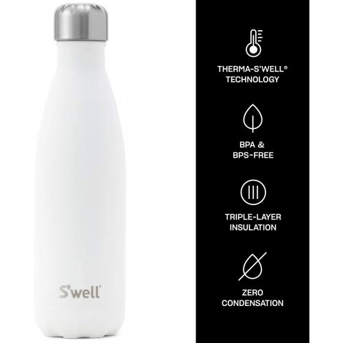  Swell Stainless Steel Water Bottle - 17 Fl Oz - Moonstone - Triple-Layered Vacuum-Insulated Containers Keeps Drinks Cold for 41 Hours and Hot for 18 - with No Condensation - BPA Fr