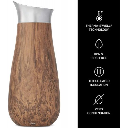  Swell 13451-B19-00820 Carafe, 51oz, Teakwood