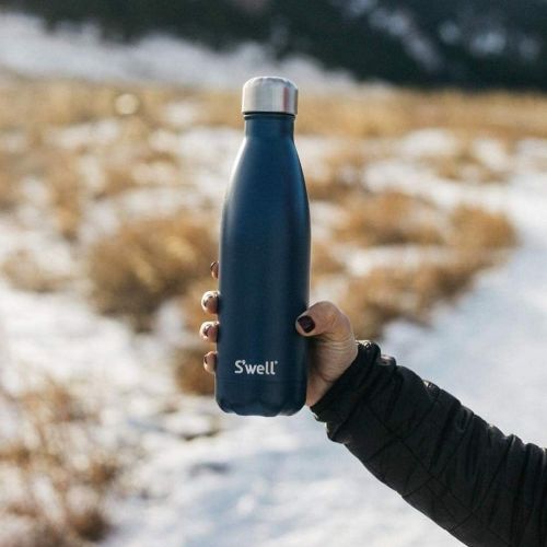  Swell Stainless Steel Water Bottle - 25 Fl Oz - Blue Suede - Triple-Layered Vacuum-Insulated Containers Keeps Drinks Cold for 54 Hours and Hot for 26 - with No Condensation - BPA F