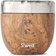 Swell Stainless Steel Food Bowls - 21.5 Oz - Teakwood - Triple-Layered Vacuum-Insulated Containers Keeps Food and Drinks Cold for 11 Hours and Hot for 7 - with No Condensation - BP