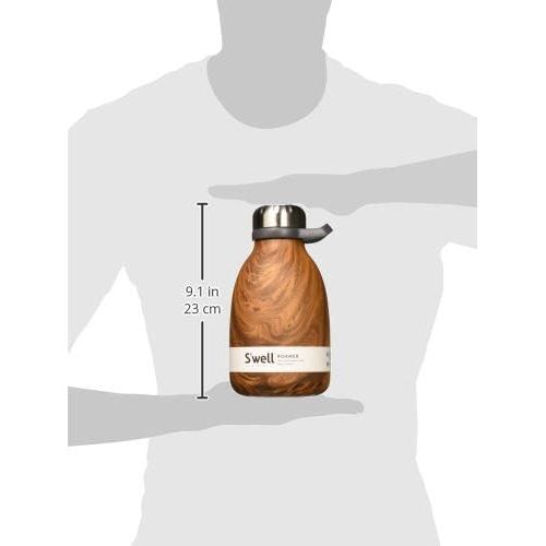  Swell Stainless Steel Roamer Bottle - 40 Fl Oz - Teakwood - Triple-Layered Vacuum-Insulated Containers Keeps Drinks Cold for 40 Hours and Hot for 18 - with No Condensation - BPA Fr