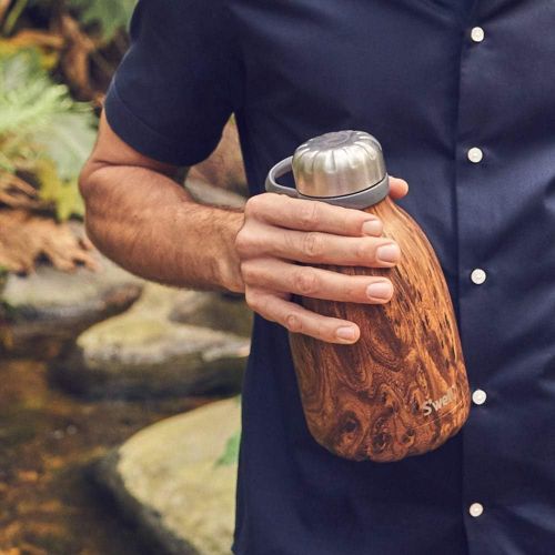  Swell Stainless Steel Roamer Bottle - 40 Fl Oz - Teakwood - Triple-Layered Vacuum-Insulated Containers Keeps Drinks Cold for 40 Hours and Hot for 18 - with No Condensation - BPA Fr