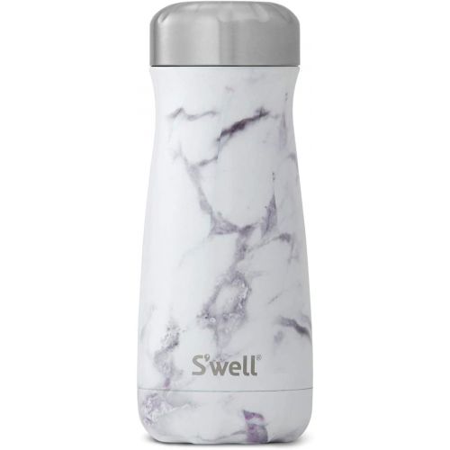  Swell 10316-B17-00910 Stainless Steel Travel Mug-16 Fl Oz-White Marble Triple-Layered Vacuum-Insulated Containers Keeps Drinks Cold for 26 Hours, 16oz