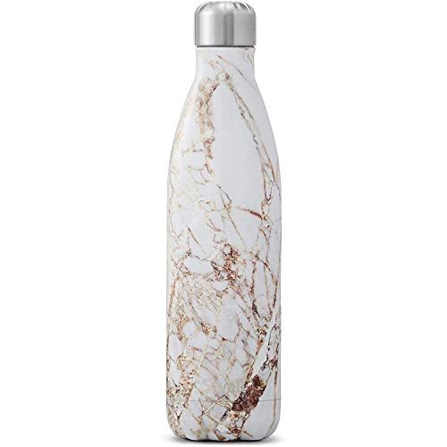  Swell Stainless Steel Water Bottle - 17 Fl Oz - Calacatta Gold - Triple-Layered Vacuum-Insulated Containers Keeps Drinks Cold for 41 Hours and Hot for 18 - with No Condensation BPA