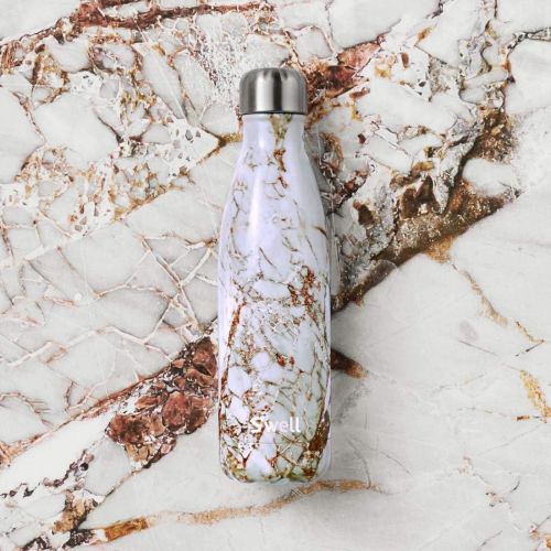  Swell Stainless Steel Water Bottle - 17 Fl Oz - Calacatta Gold - Triple-Layered Vacuum-Insulated Containers Keeps Drinks Cold for 41 Hours and Hot for 18 - with No Condensation BPA