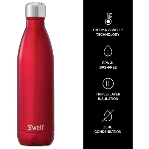  Swell Stainless Steel Water Bottle - 25 Fl Oz - Rowboat Red - Triple-Layered Vacuum-Insulated Containers Keeps Drinks Cold for 54 Hours and Hot for 26 - with No Condensation - BPA