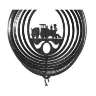 Swenproducts Coal Train Engine Locomotive Railroad Circle COMBO Mini Swirly Metal Wind Spinner